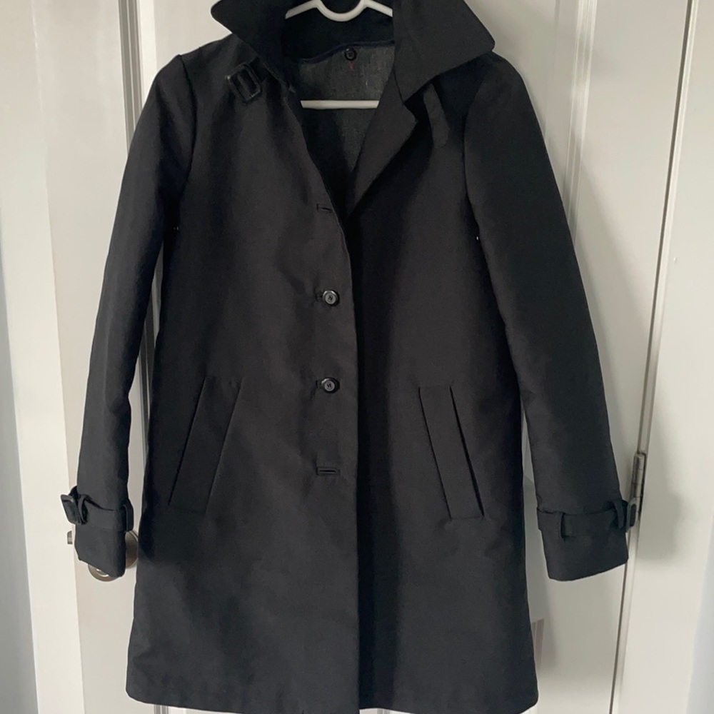 Black Zara Trench/Rain Jacket